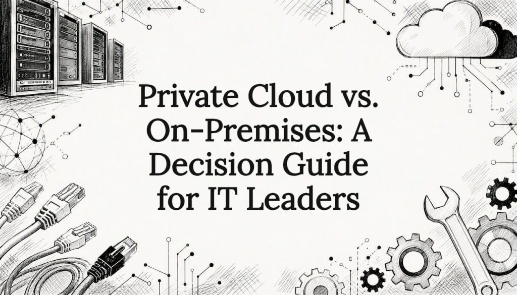 Decorative cloud computing technical illustration