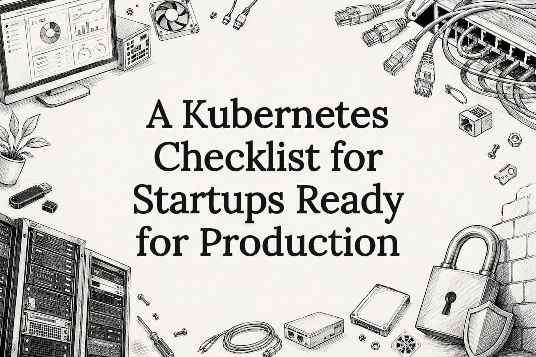 Decorative title card illustration for Kubernetes checklist article